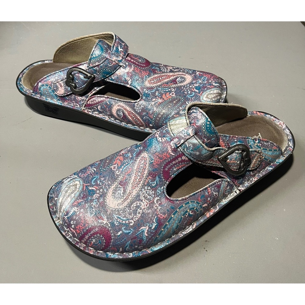 Alegria Dayna Clogs Womens 39 Leather Paisley Professional Shoes ALG-7802 Heart